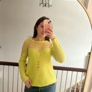 Free People Bright Yellow Crew Neck Sweater